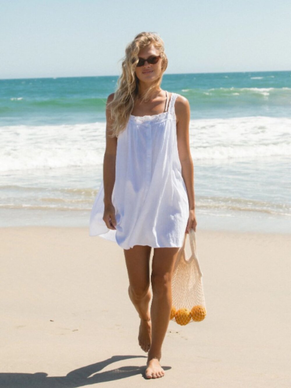 Solai The Label Joaquin Woven Cotton Mini Dress